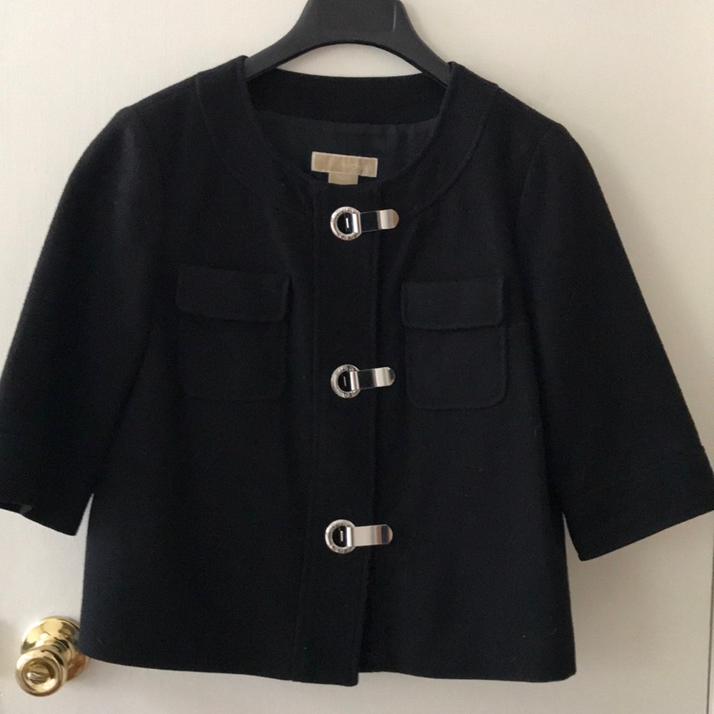 Michael by Michael Kors Black Wool cropped Jacket